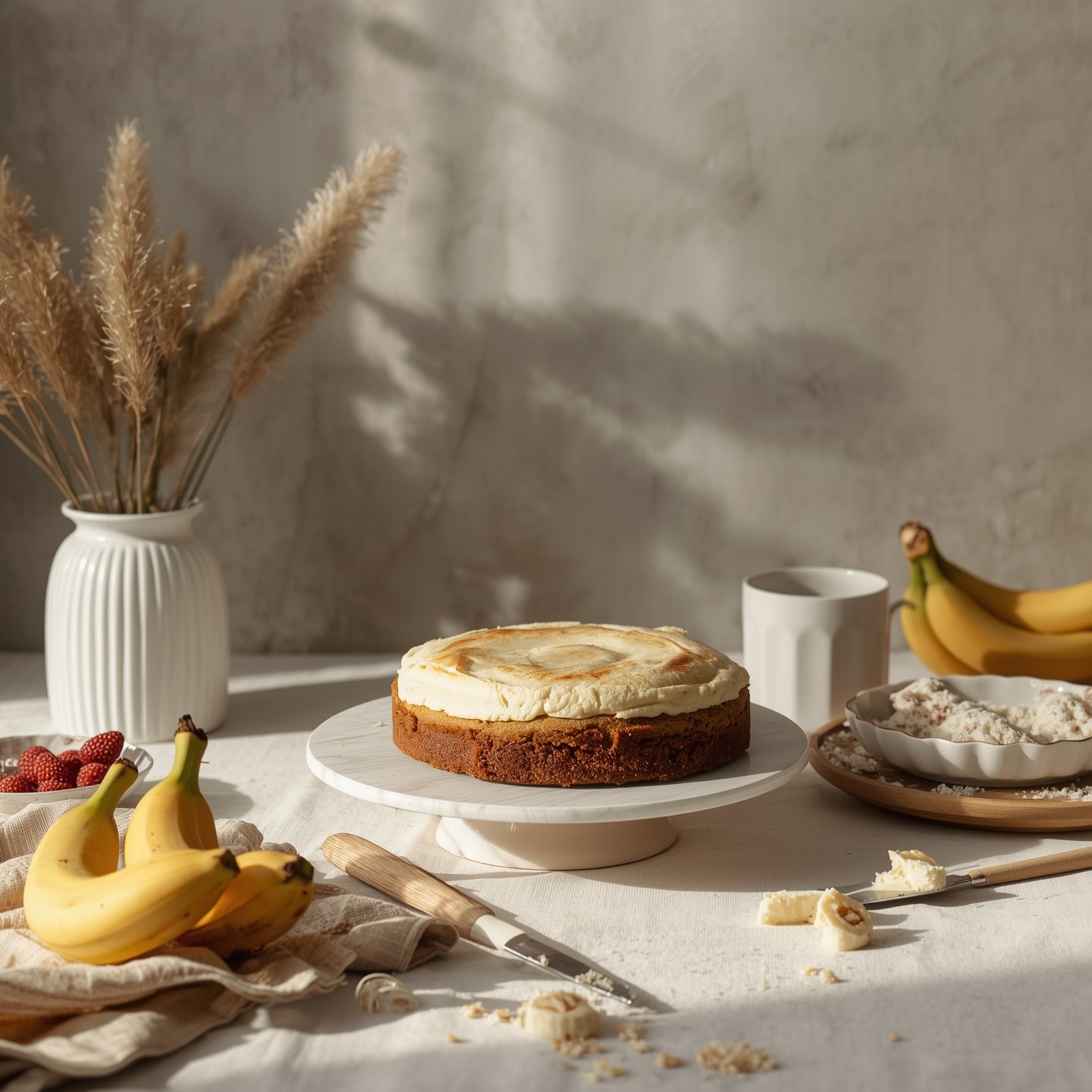 Lucid_Origin_Very_nice_banana_cake_in_a_neutral_kitchen_table__2_404fbaea-952c-47d5-9b13-75e0fcd0495e