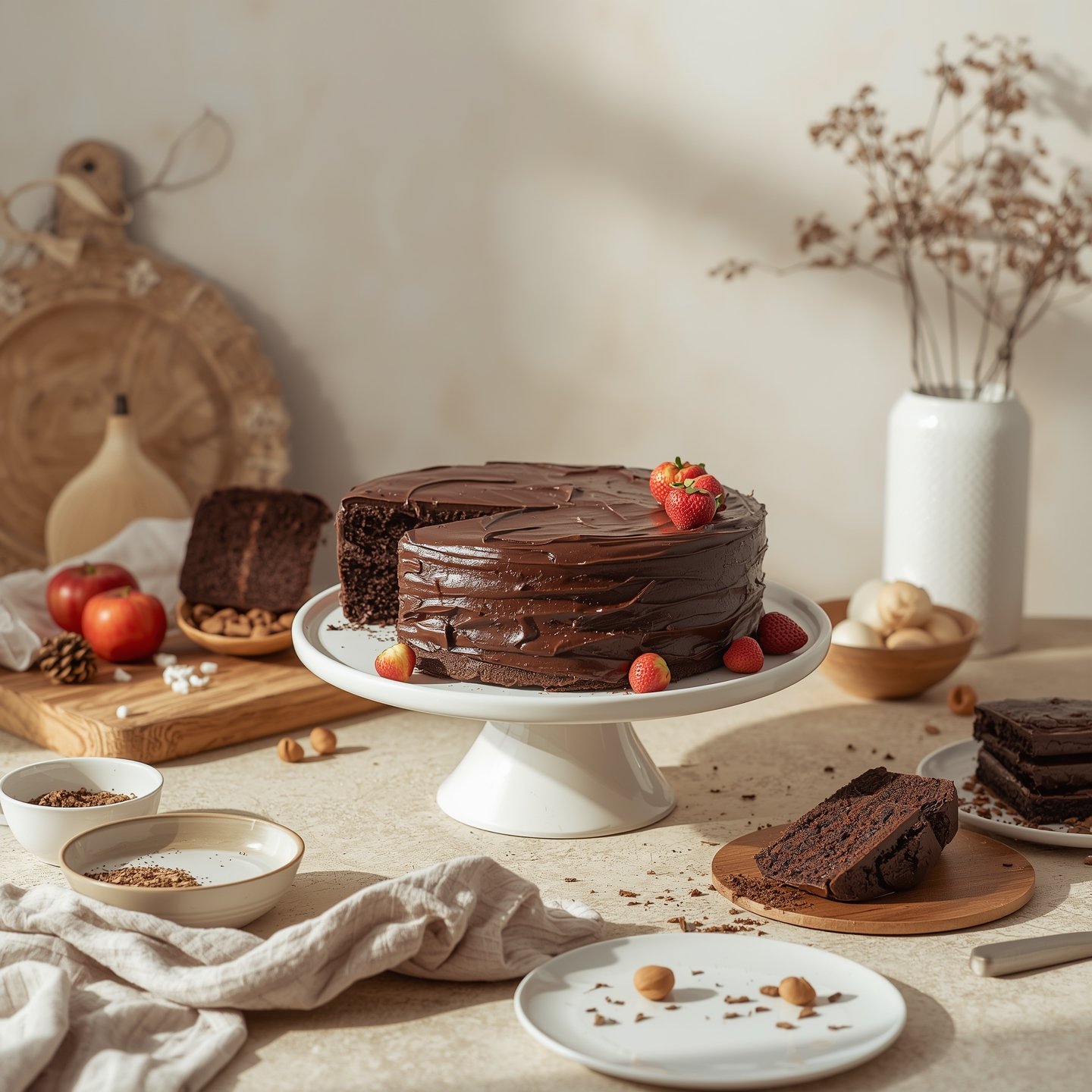 Lucid_Origin_Very_nice_chocolate_cake_in_a_neutral_kitchen_tab_2_09cae619-b9e2-44f4-b280-3fb999e3459a